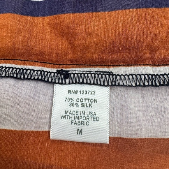 Xirena Tilda Silk Cotton Striped Wrap Maxi Dress - Navy Purple - Medium - NWT - Picture 10 of 11